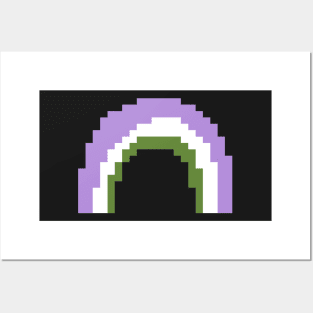 Gender Queer Pride Rainbow Pixel Art Posters and Art